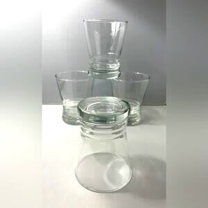 4 Classic Old Fashioned‎ Rocks Glasses w/ thick flat bottom